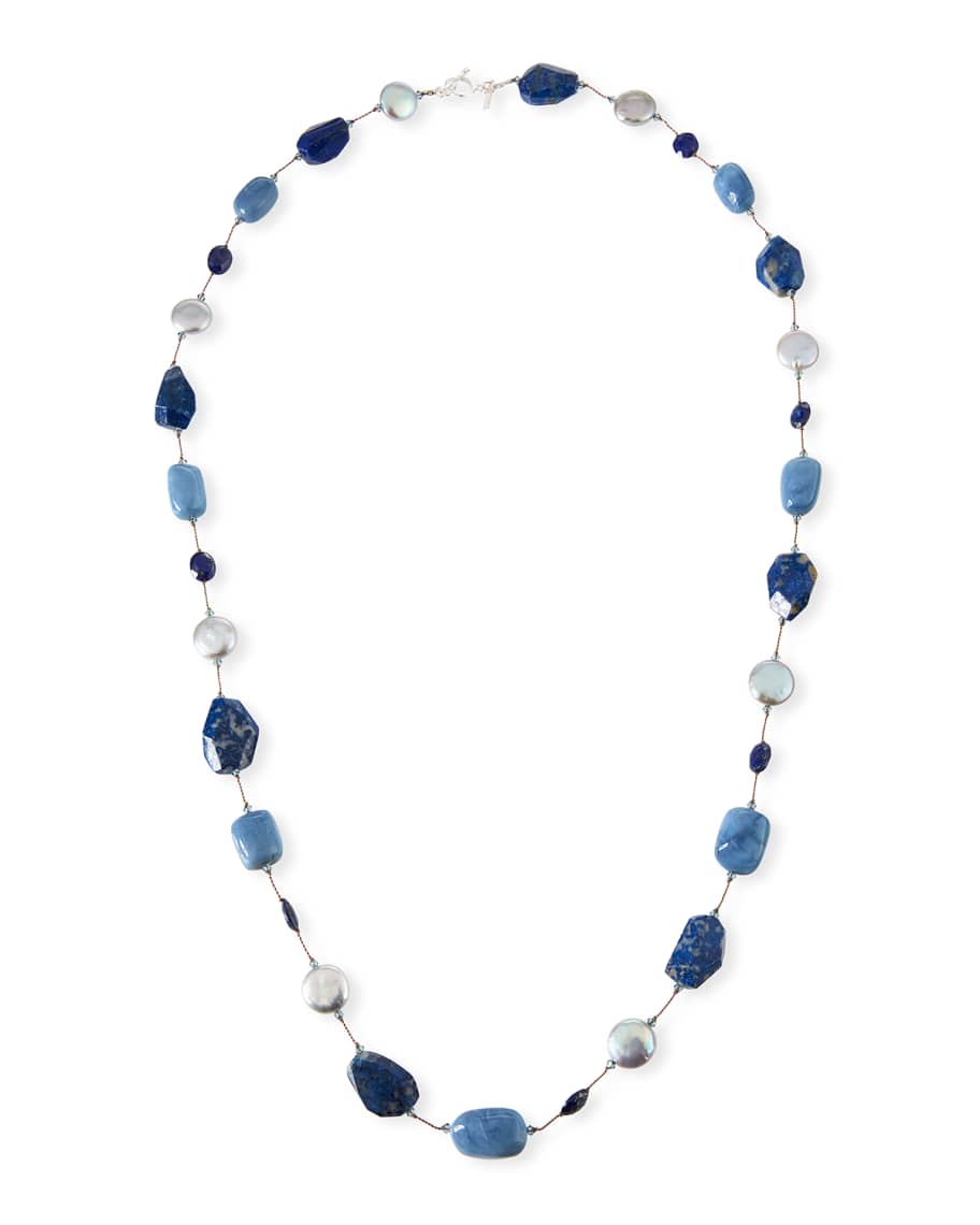 Margo Morrison Blue Stone & Pearl Necklace | Neiman Marcus