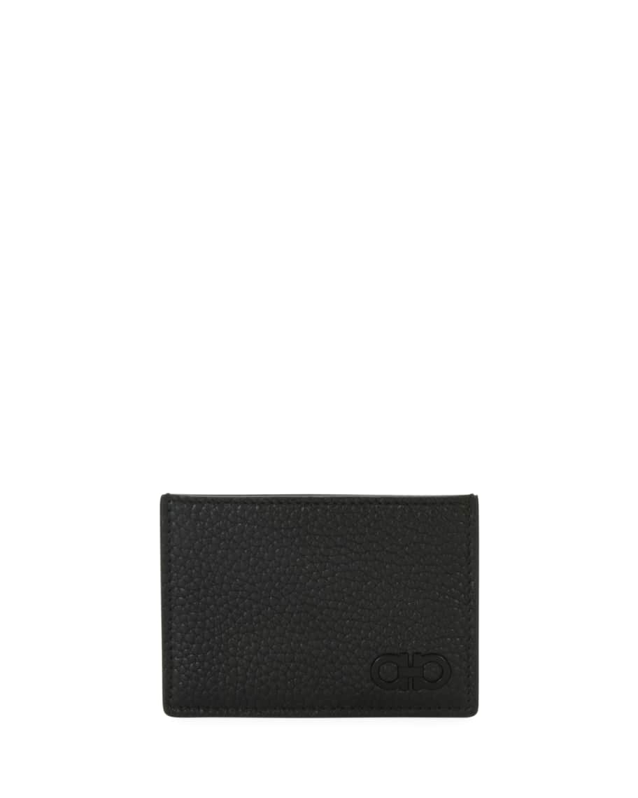 Salvatore Ferragamo Men's Tonal Gancini Leather Card Case | Neiman Marcus