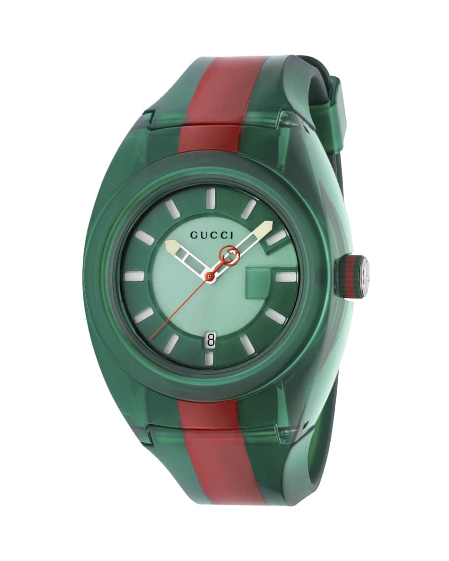 Gucci 46mm Gucci Sync Sport Watch w/ Rubber Strap, Green/Red