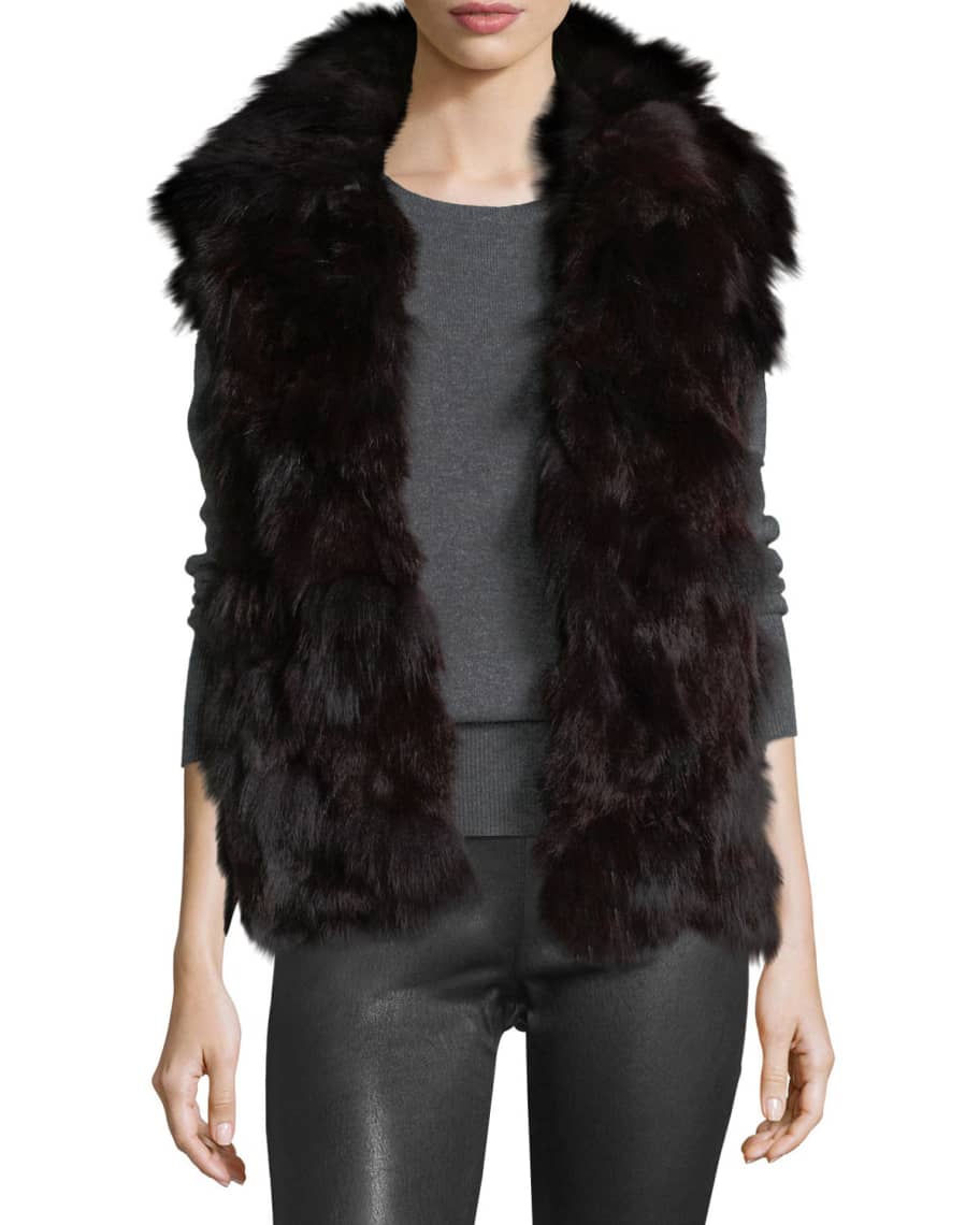 Adrienne Landau Fur Open-Front Vest | Neiman Marcus
