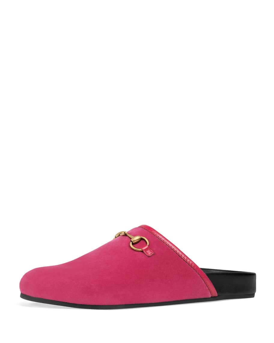 Gucci Flat River Velvet Mule Neiman Marcus
