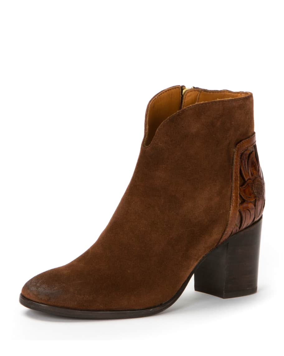Frye Nova Overlay Suede Bootie Neiman Marcus