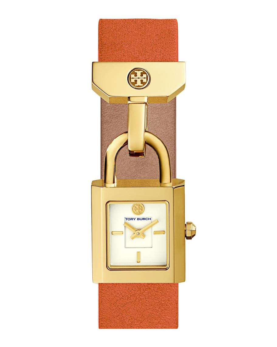 Tory Burch Gold Padlock Watch NEW Tory Burch Gold Eleanor Wrap Bracelet Watch TBW1067 NIB  main image 3