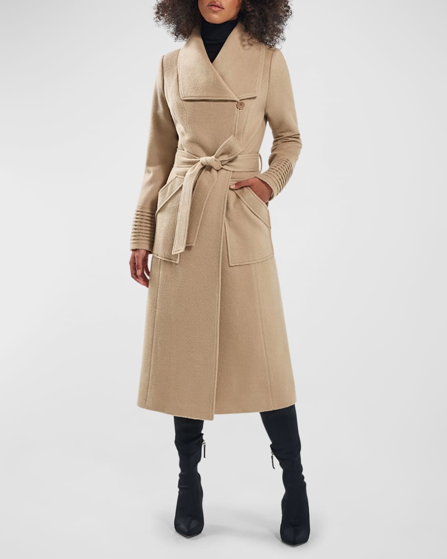 Louis Vuitton Belted Double Face Camel Brown Hooded Wrap Coat Size