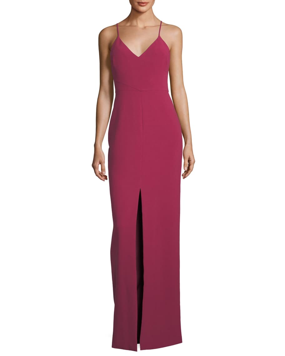 Likely Brooklyn Slit Front Slip Gown Neiman Marcus