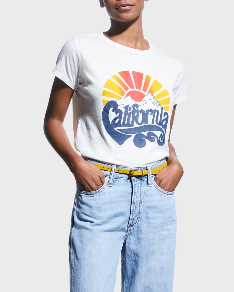 Mother Goodie Goodie Short-sleeve Boxy Cotton Tee In California