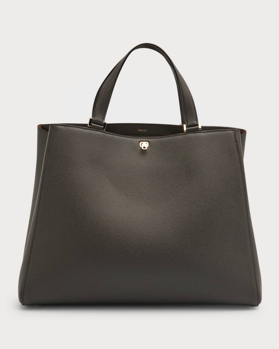 Valextra Brera Large Leather Top-Handle Tote Bag Neiman Marcus