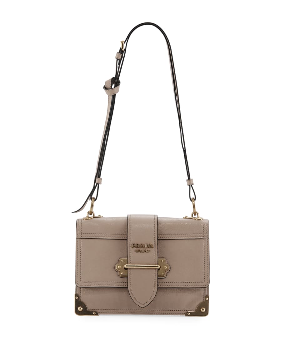 Prada - Cahier Shoulder Bag - Women - Calf Leather - One Size in Natural