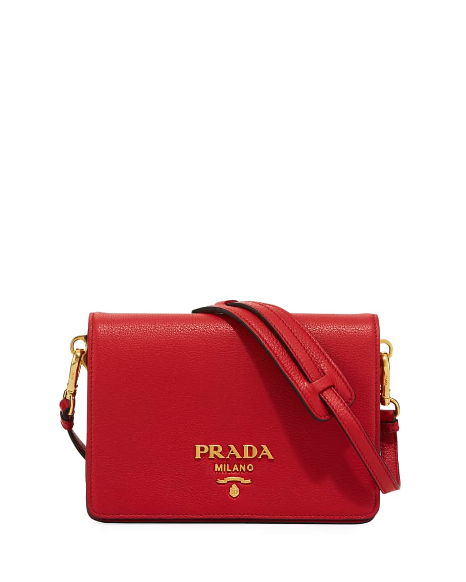 Prada Daino Small Leather Shoulder Bag | Neiman Marcus