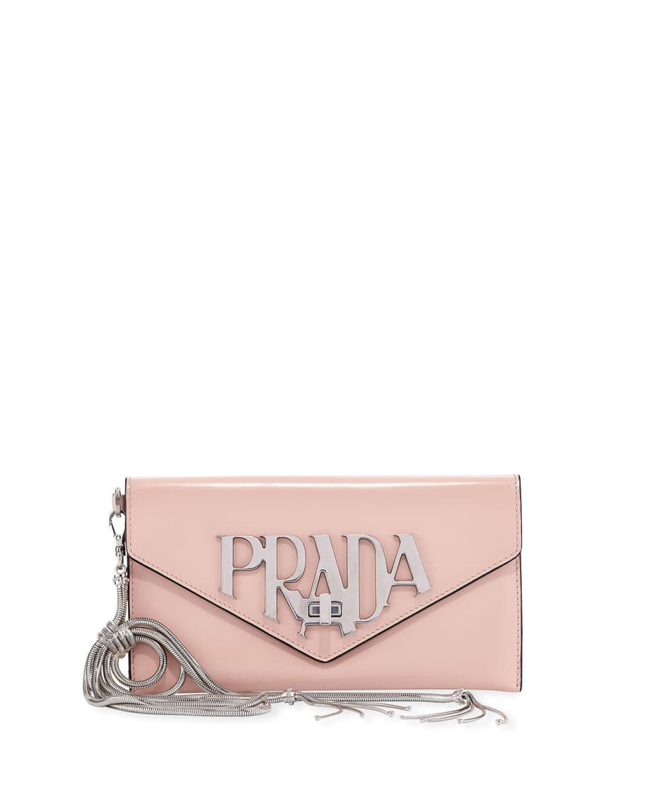 Prada Pink Saffiano Leather Envelope Wallet Prada
