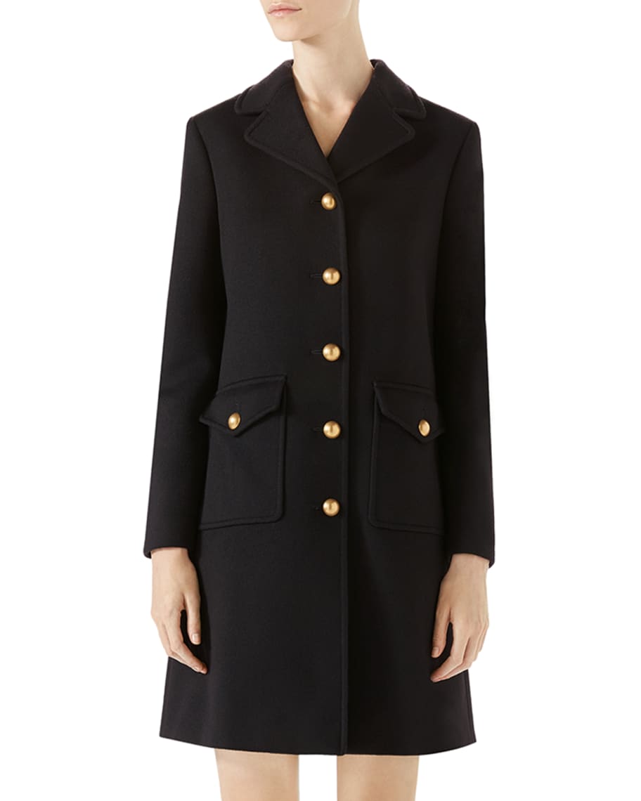 Gucci Wool Coat with Double-G | Neiman Marcus
