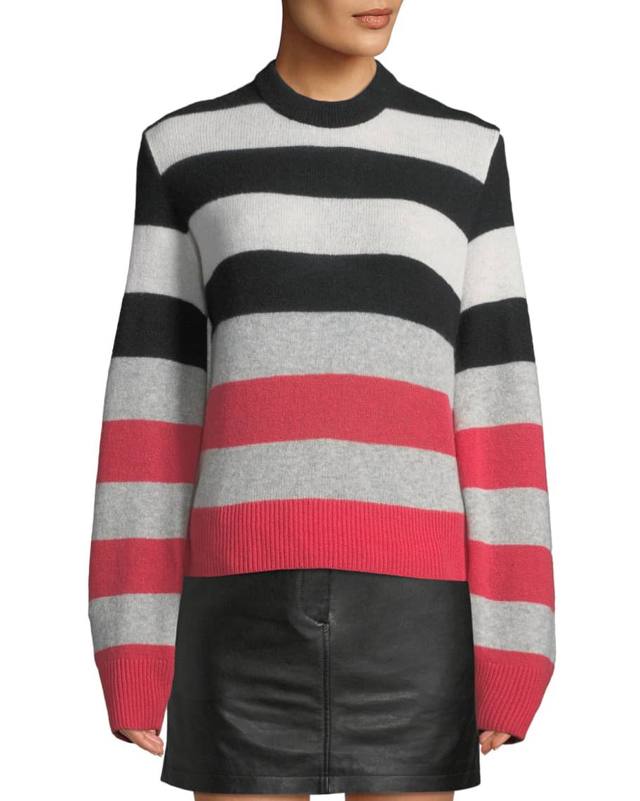 Rag & Bone Annika Crewneck Striped Cashmere Sweater | Neiman Marcus