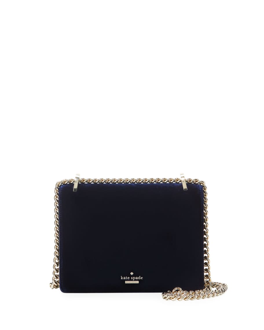 kate spade new york marci velvet flap chain shoulder bag | Neiman Marcus