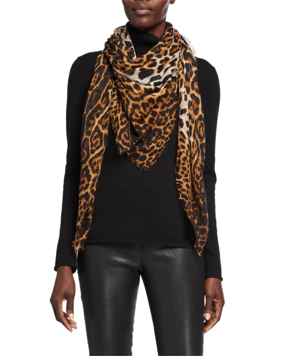 Saint laurent on sale leopard scarf