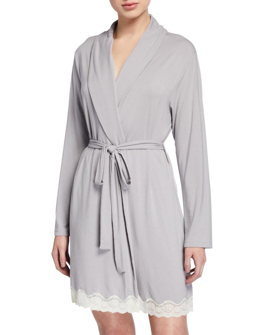 Eberjey Lady Godiva Lace-Trimmed Robe | Neiman Marcus