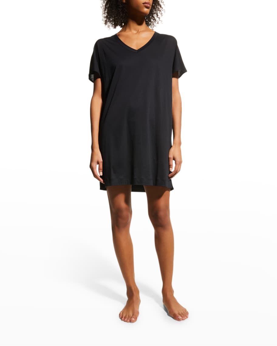 Hanro Laura Short-Sleeve Sleepshirt | Neiman Marcus