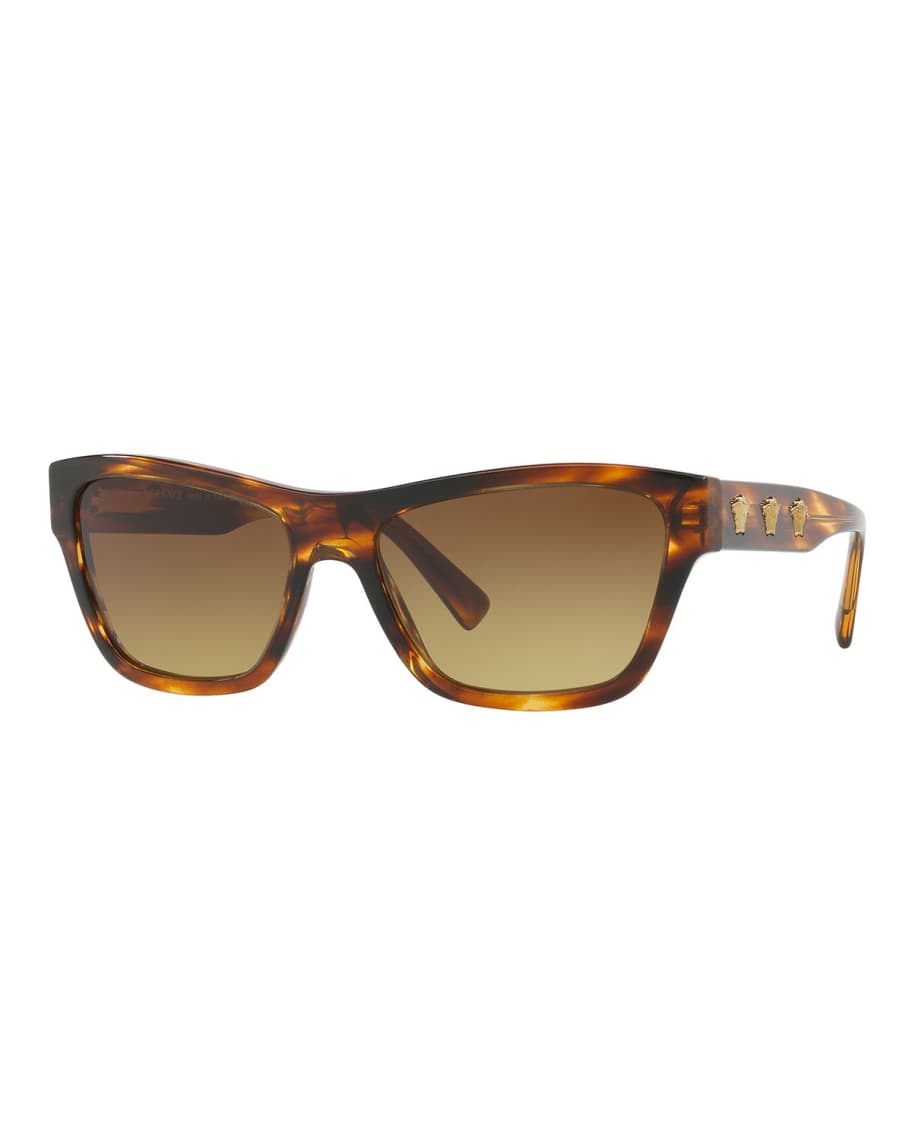 Versace Medusa Acetate Square Sunglasses Neiman Marcus 