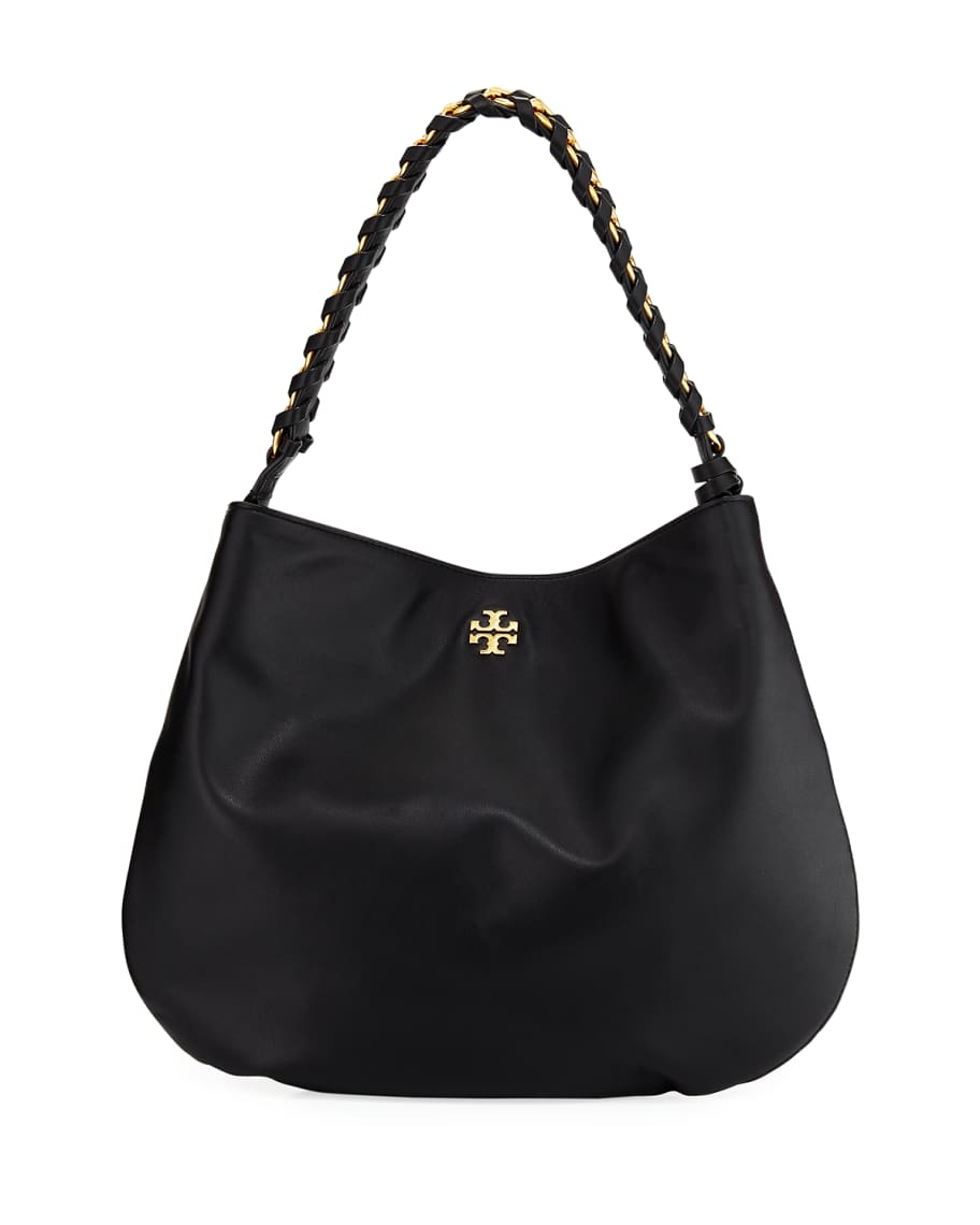 Tory Burch Brooke Whipstitch Chain Leather Hobo Bag | Neiman Marcus