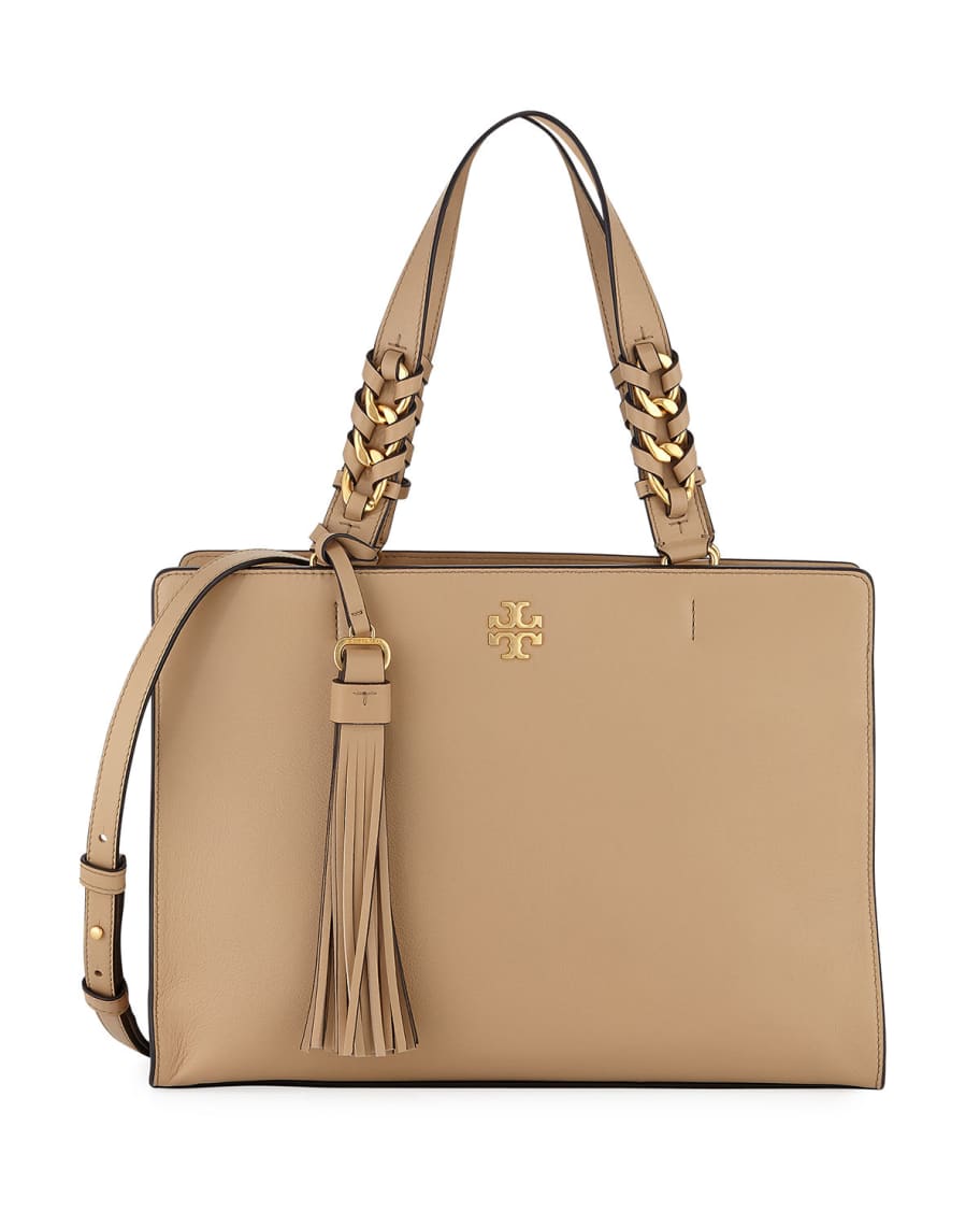 Tory Burch Brooke Smooth Leather Satchel Bag | Neiman Marcus