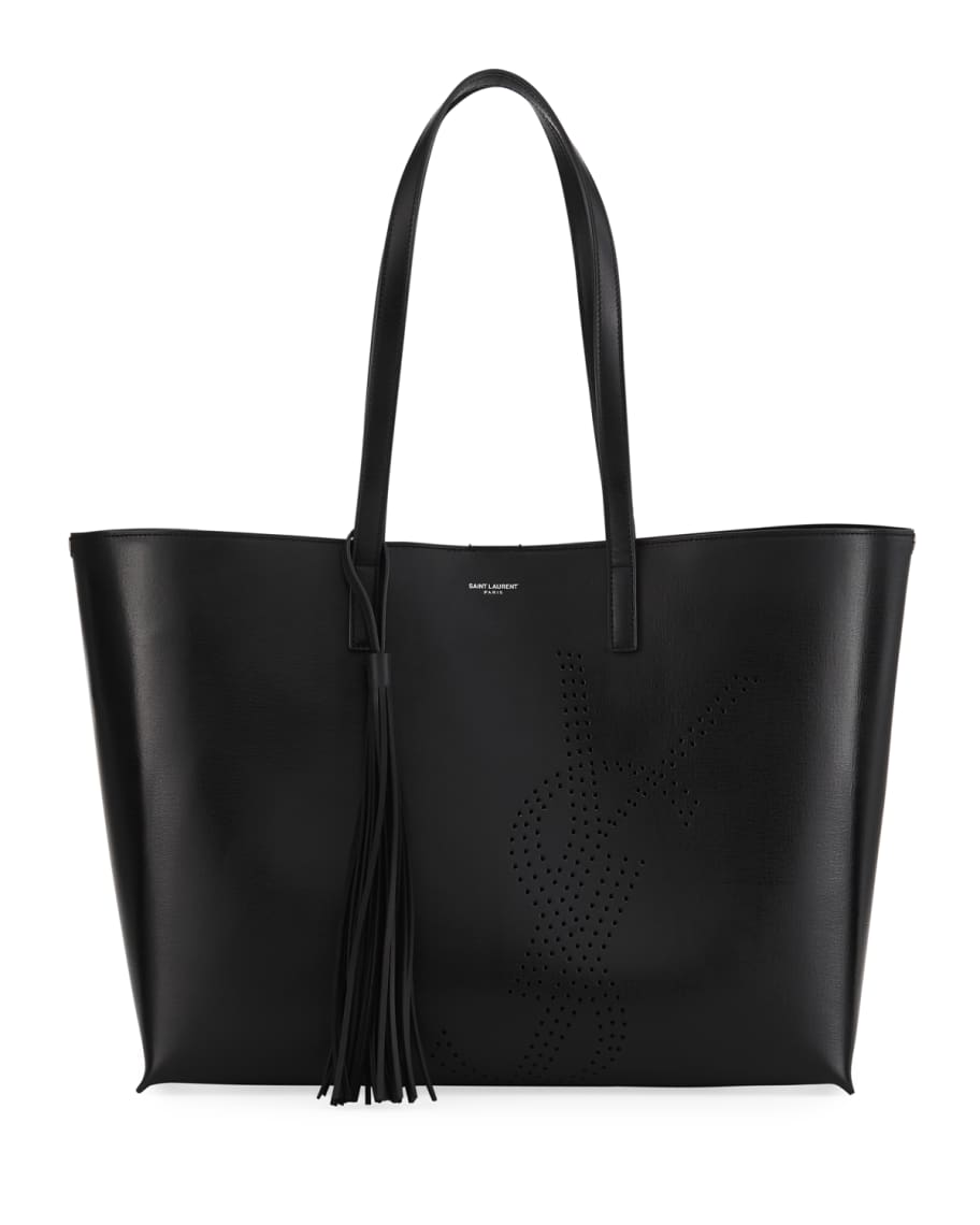Saint Laurent Large East-West Perforated Leather Shopping Tote Bag ...