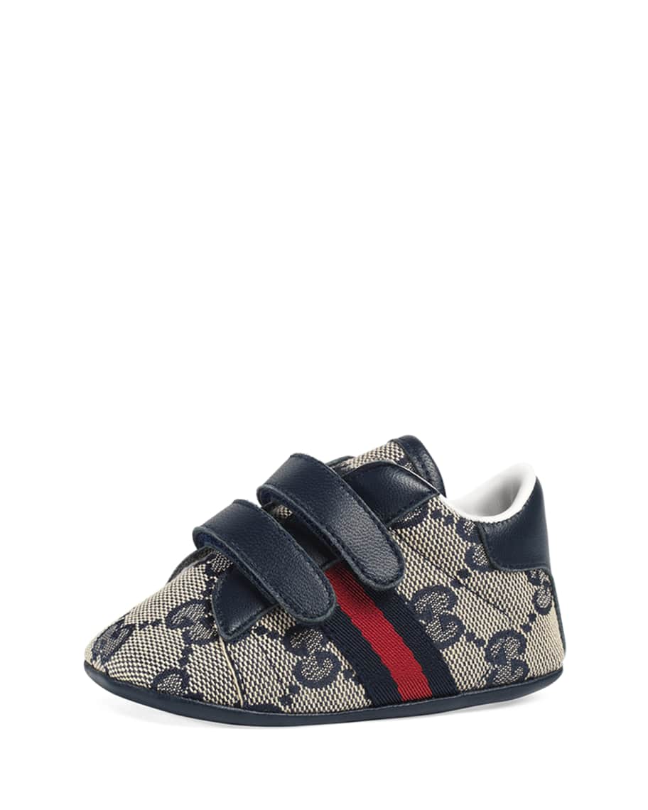 Gucci New Ace GG Canvas Grip-Strap Sneaker, Baby | Neiman Marcus