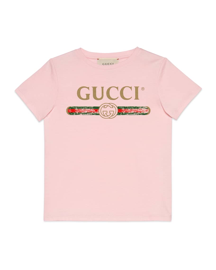 Gucci Girl's Vintage Logo Short-Sleeve Jersey T-Shirt, Size 4-10 ...