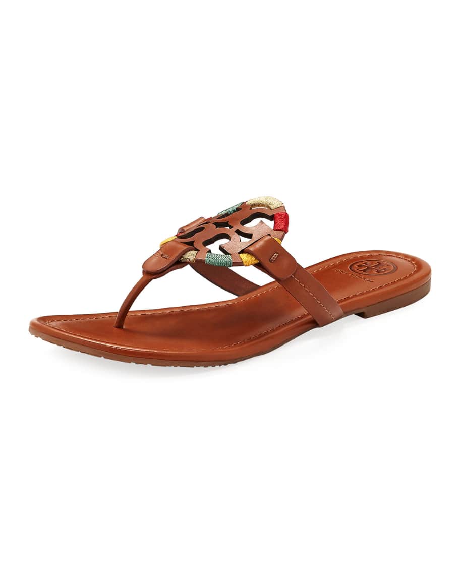 Tory Burch Miller Flat Embroidered Medallion Sandal Neiman Marcus