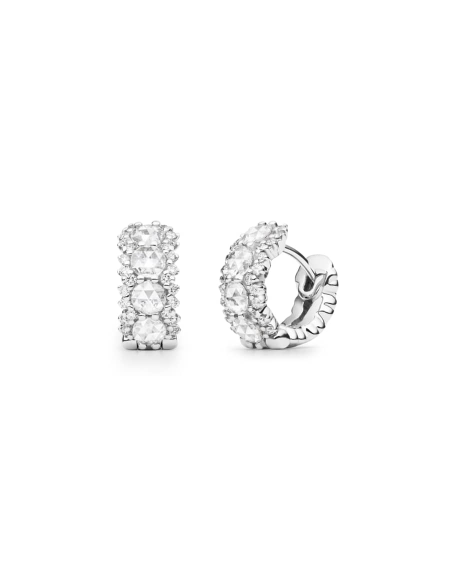 Paul Morelli Rose-Cut Diamond Huggie Hoop Earrings | Neiman Marcus