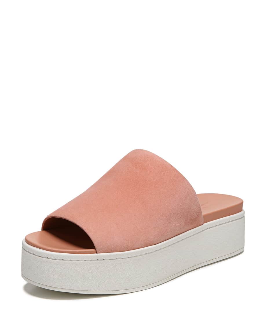 Vince Walford Flatform Suede Slide Sandals Neiman Marcus