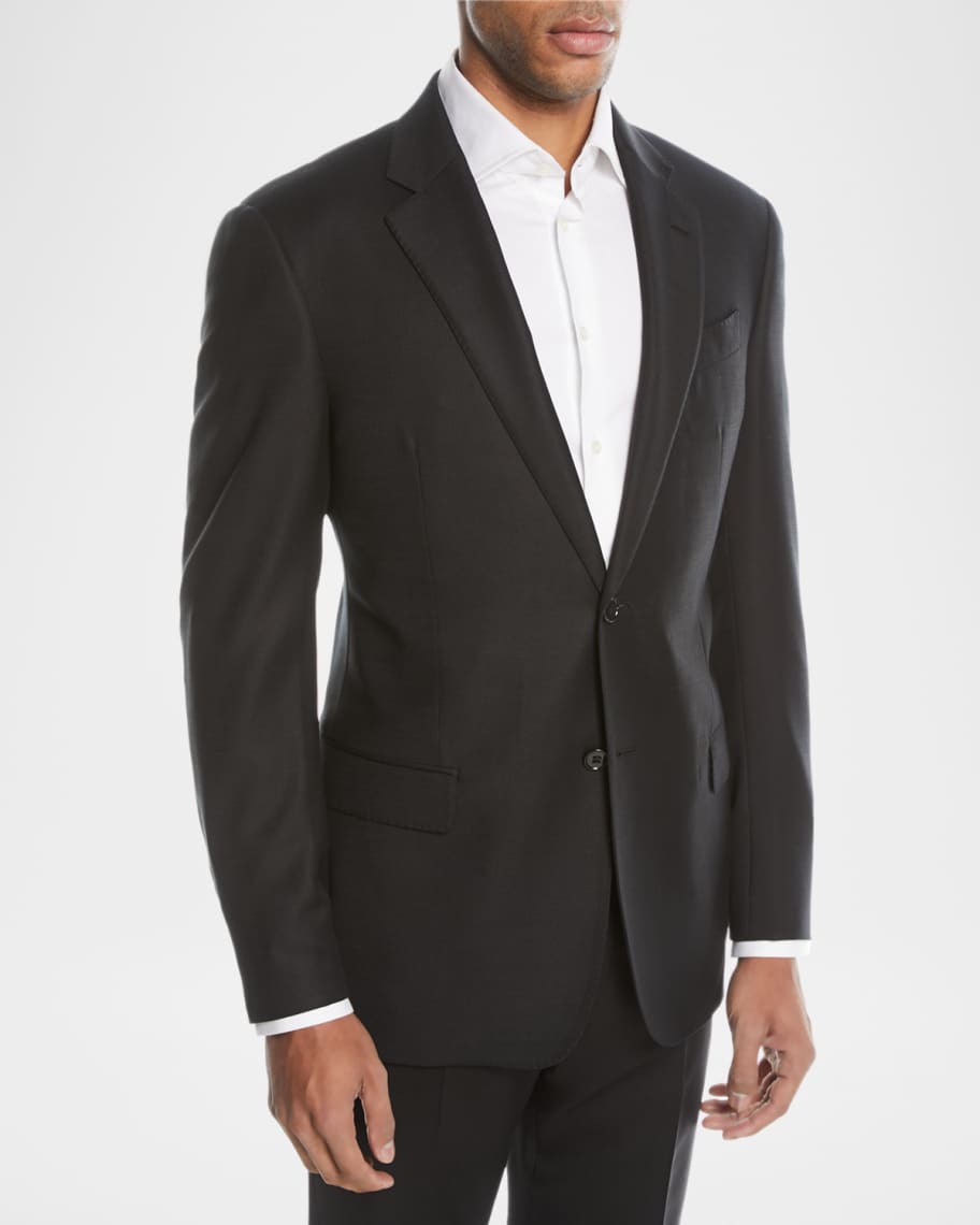 Emporio Armani G Line Textured Two Button Sport Jacket Black Neiman Marcus