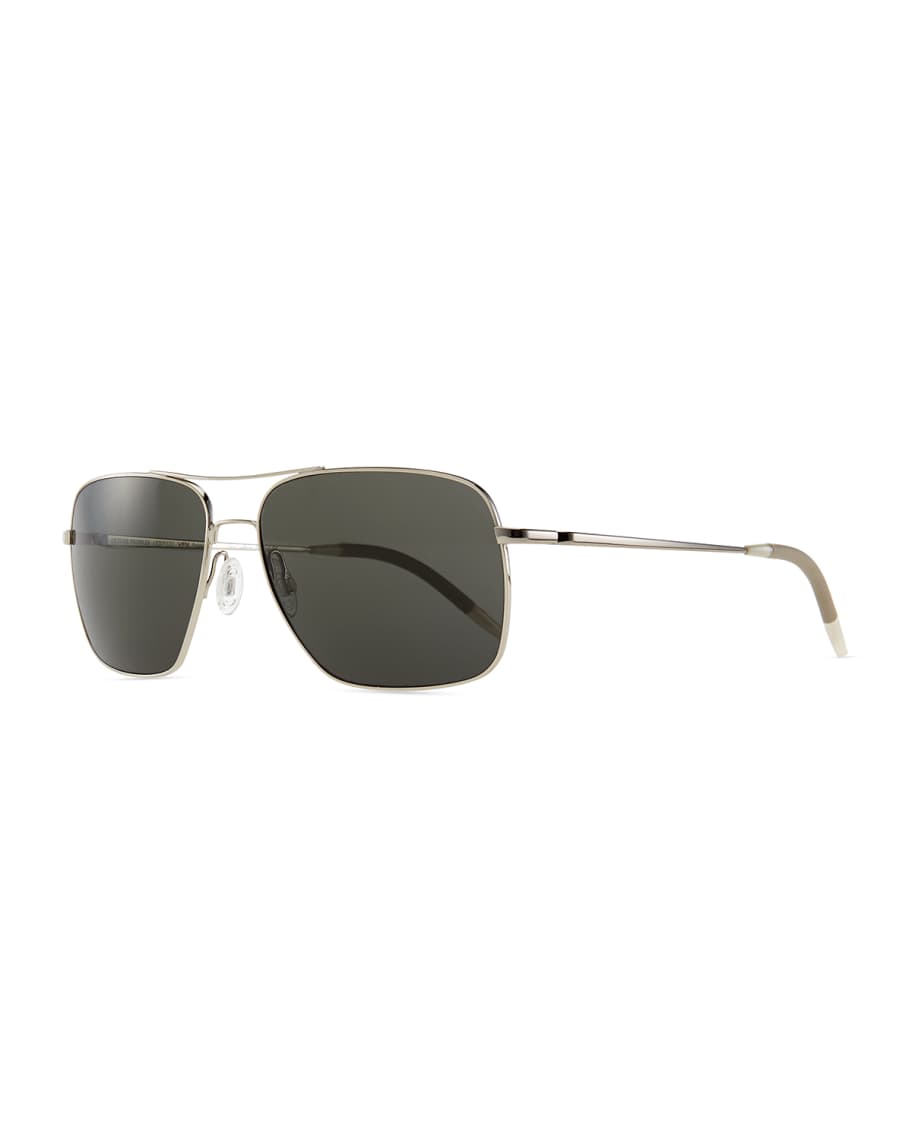 Oliver Peoples Clifton Polarized Sunglasses, Silver | Neiman Marcus
