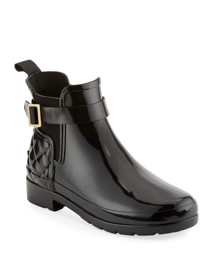 Hunter Boots Refined Gloss Quilted Chelsea Boot | Neiman Marcus