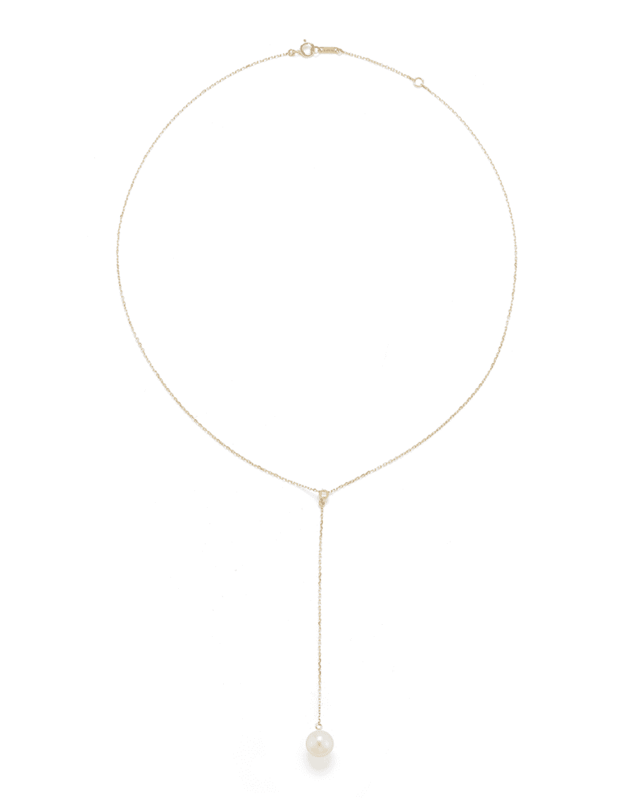 Mizuki Pearl & Diamond Lariat Necklace | Neiman Marcus