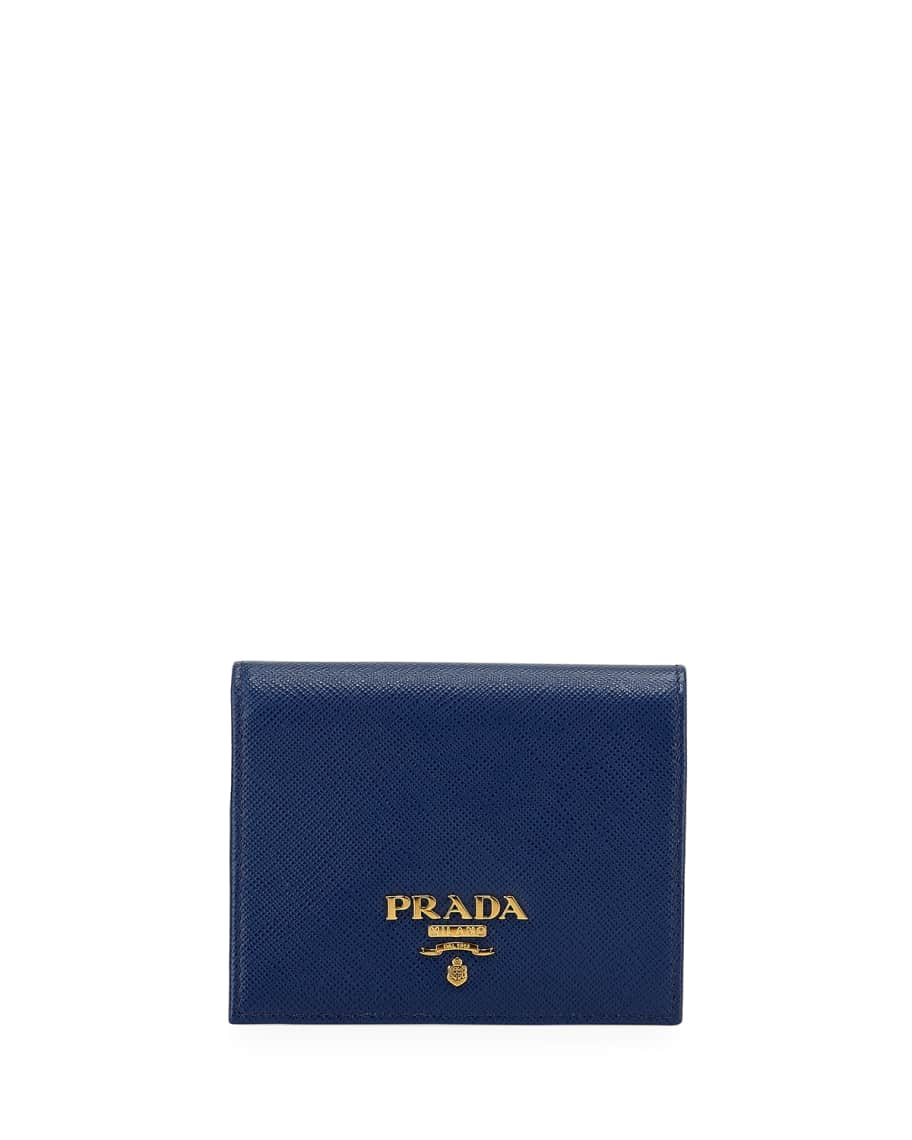 Prada Metallic Brown Satin Bifold Wallet Prada