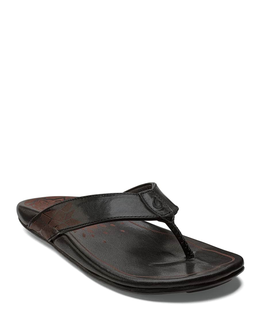 Olukai Kulia Leather Thong Sandals Neiman Marcus