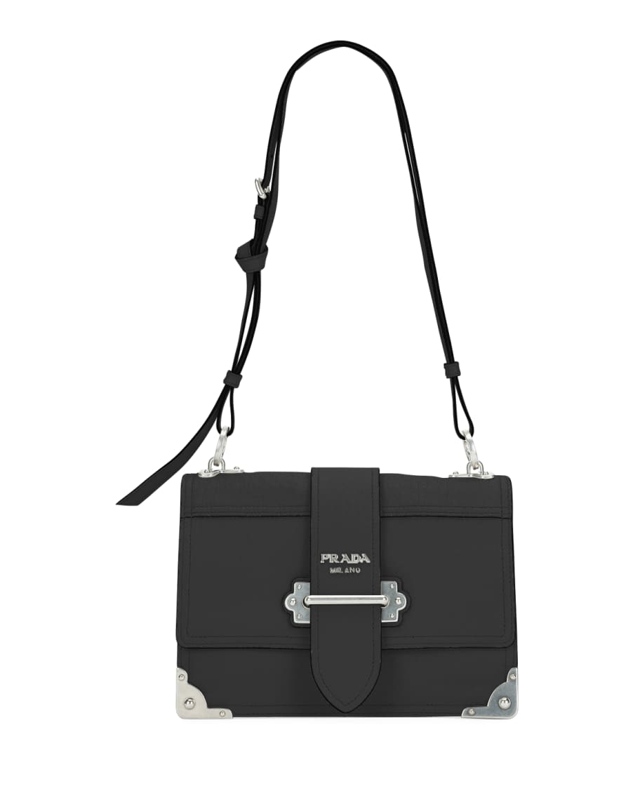 Prada Cahier Leather Black and White Shoulder Bag in 2023