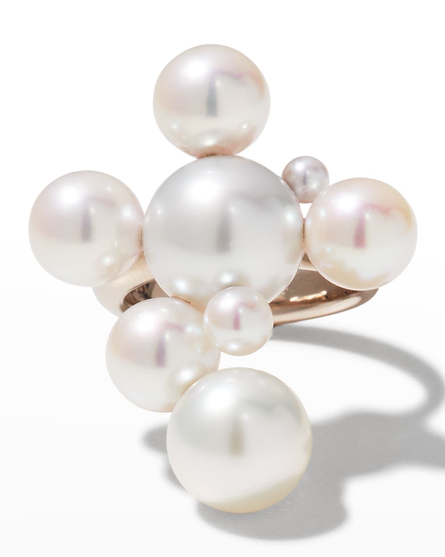 Assael South Sea 2-Pearl and Akoya 6-Pearl Ring | Neiman Marcus