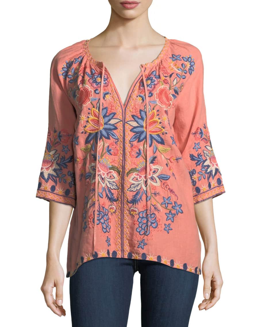 Johnny was maya peasant blouse top