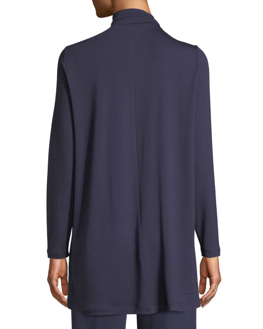 Eileen Fisher Stretch-Knit Long Bomber Jacket | Neiman Marcus