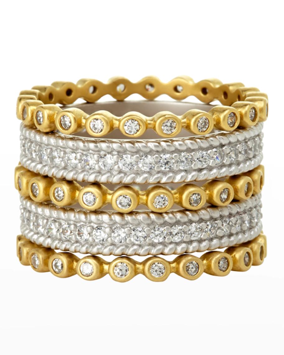 Freida Rothman Five-Row Pave CZ Stones Stacking Ring | Neiman Marcus