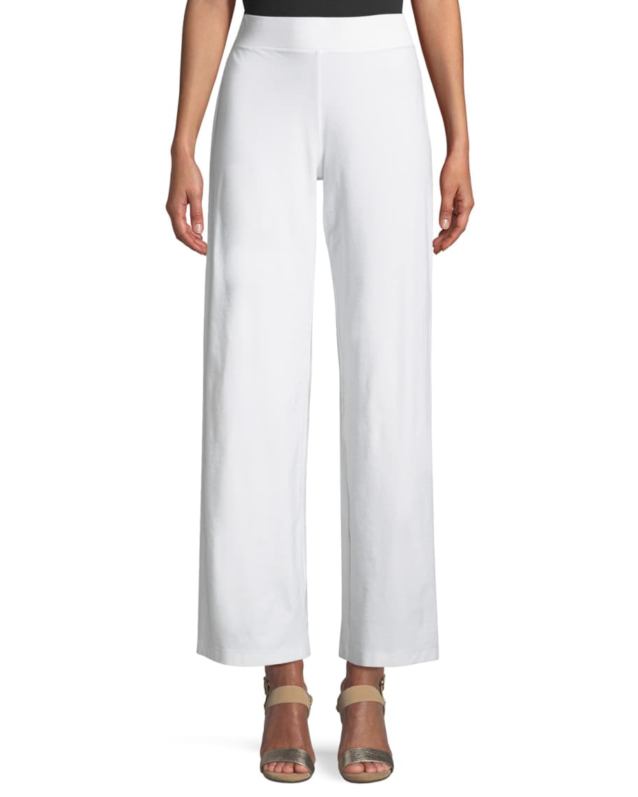 Eileen Fisher Petite Washable Stretch Crepe Modern Straight-Leg Pants ...