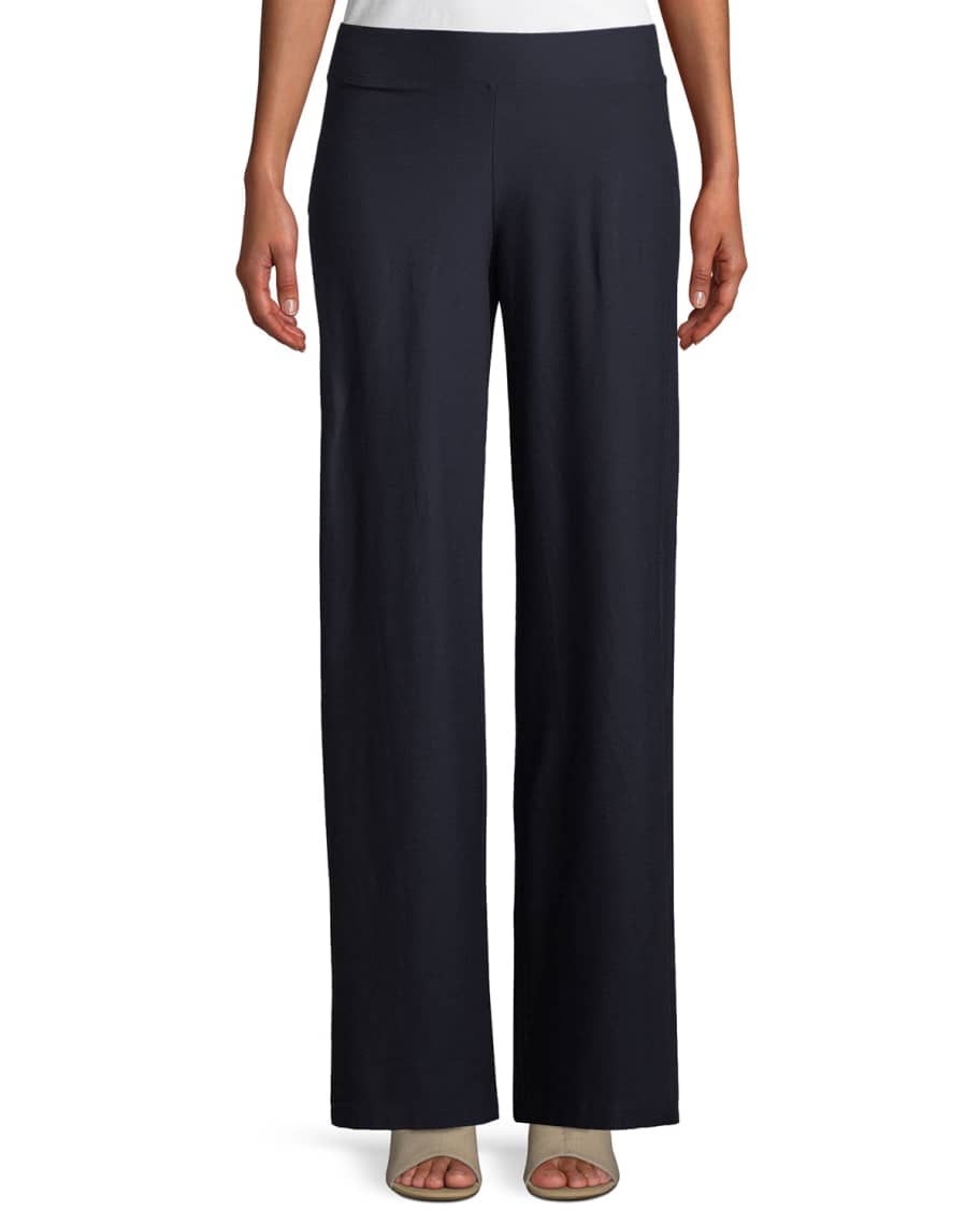 Eileen Fisher Plus Size Washable Flex Ponte Knit Straight Leg Pull-On Ankle  Pants