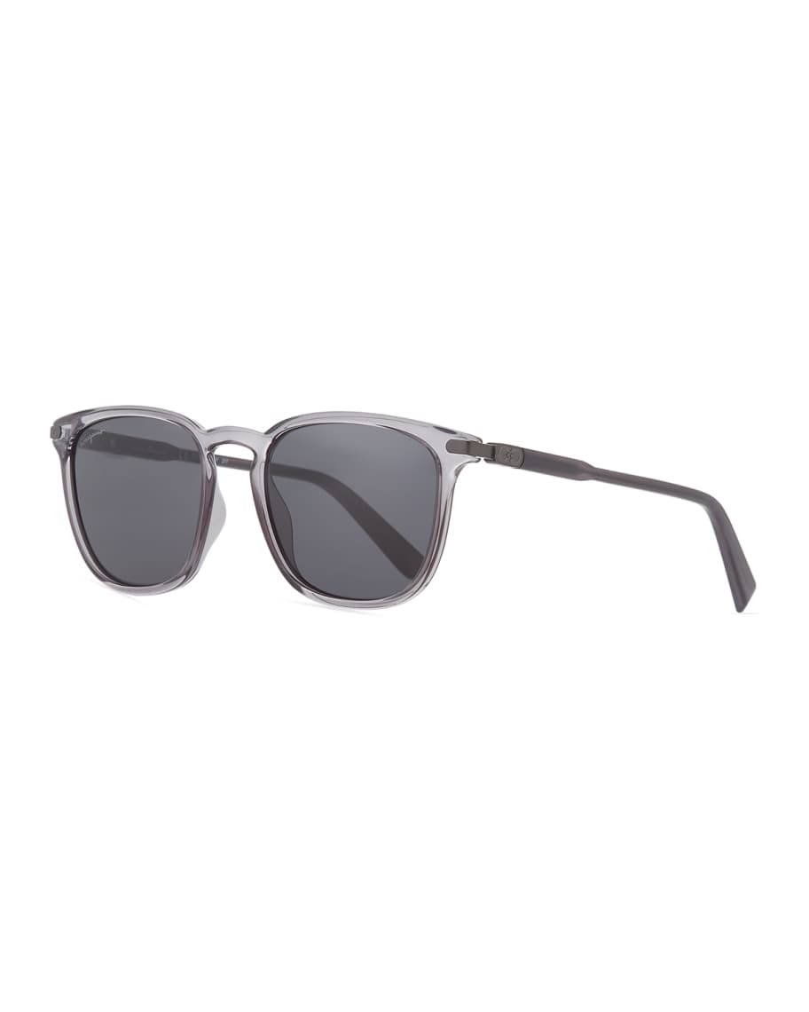 Ferragamo Men's Thin Square Plastic Sunglasses | Neiman Marcus