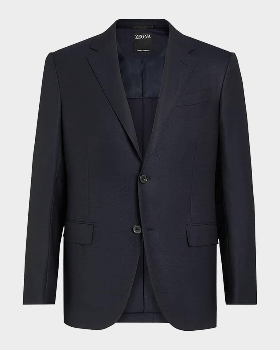ZEGNA Men s Solid Trofeo Wool Regular Fit Blazer Jacket Neiman Marcus