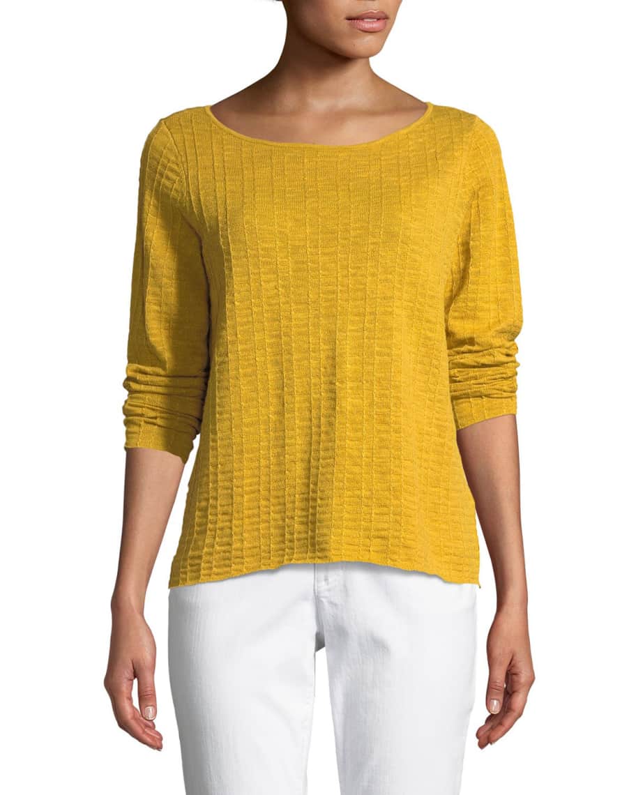 Eileen Fisher Organic Linen/Cotton Knit Box Top Neiman Marcus