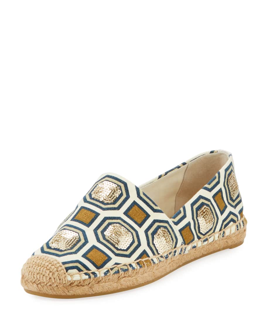 Tory Burch Cecily Embellished Flat Espadrille | Neiman Marcus