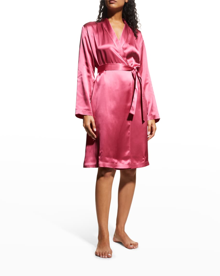 La Perla Silk LongSleeve Short Robe Neiman Marcus