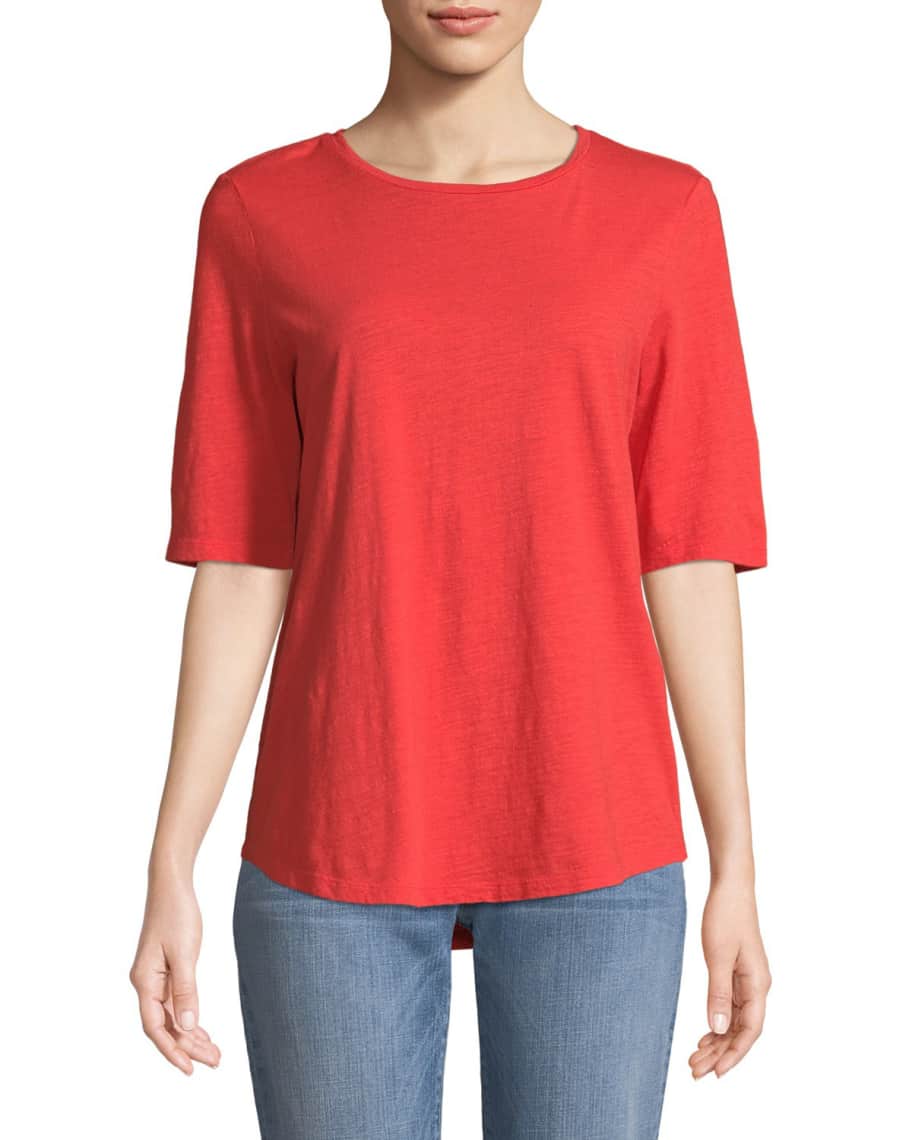 Eileen Fisher Organic Cotton Slub Top, Petite | Neiman Marcus