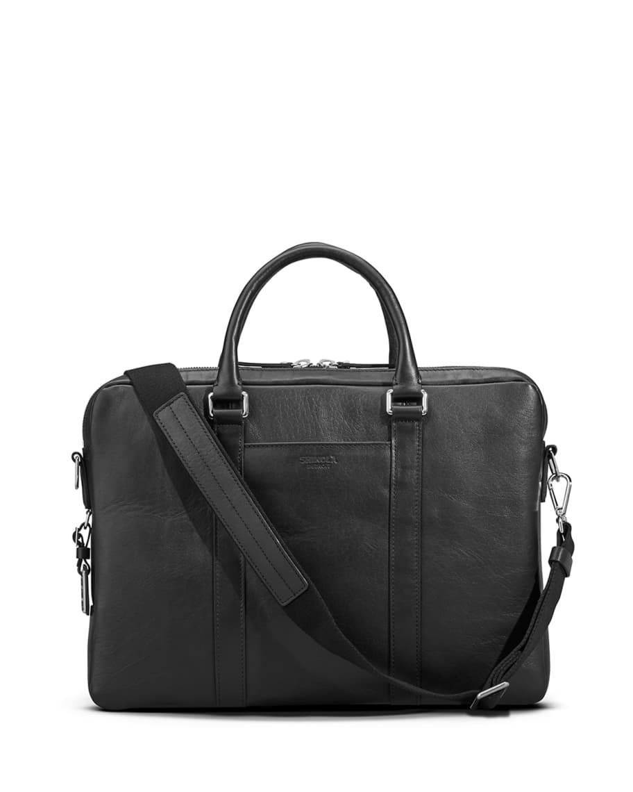 Shinola Men's Slim Leather Computer Briefcase | Neiman Marcus
