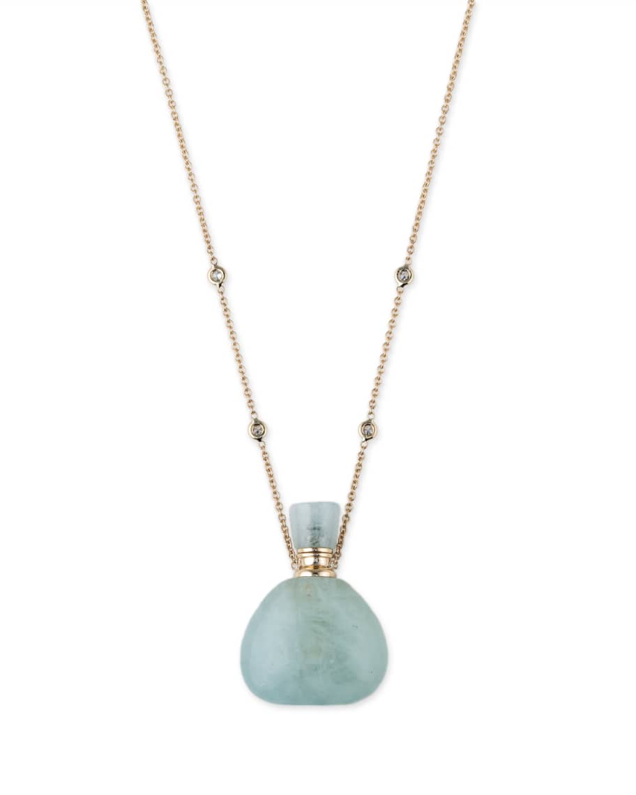 Jacquie Aiche Aquamarine Potion Bottle Necklace with Diamonds